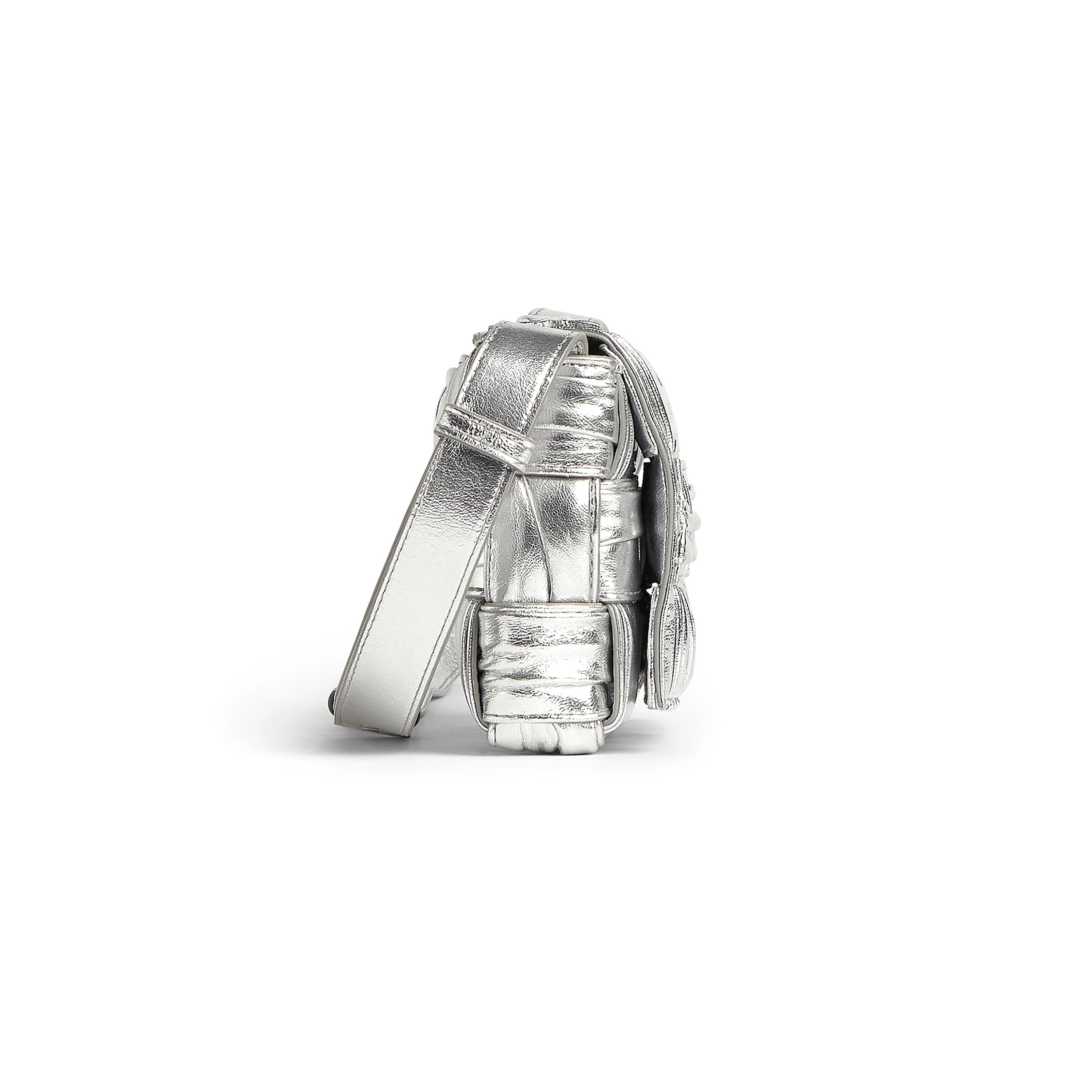 Bottega Veneta: Small Cassette Bag (Silver) - Image 2