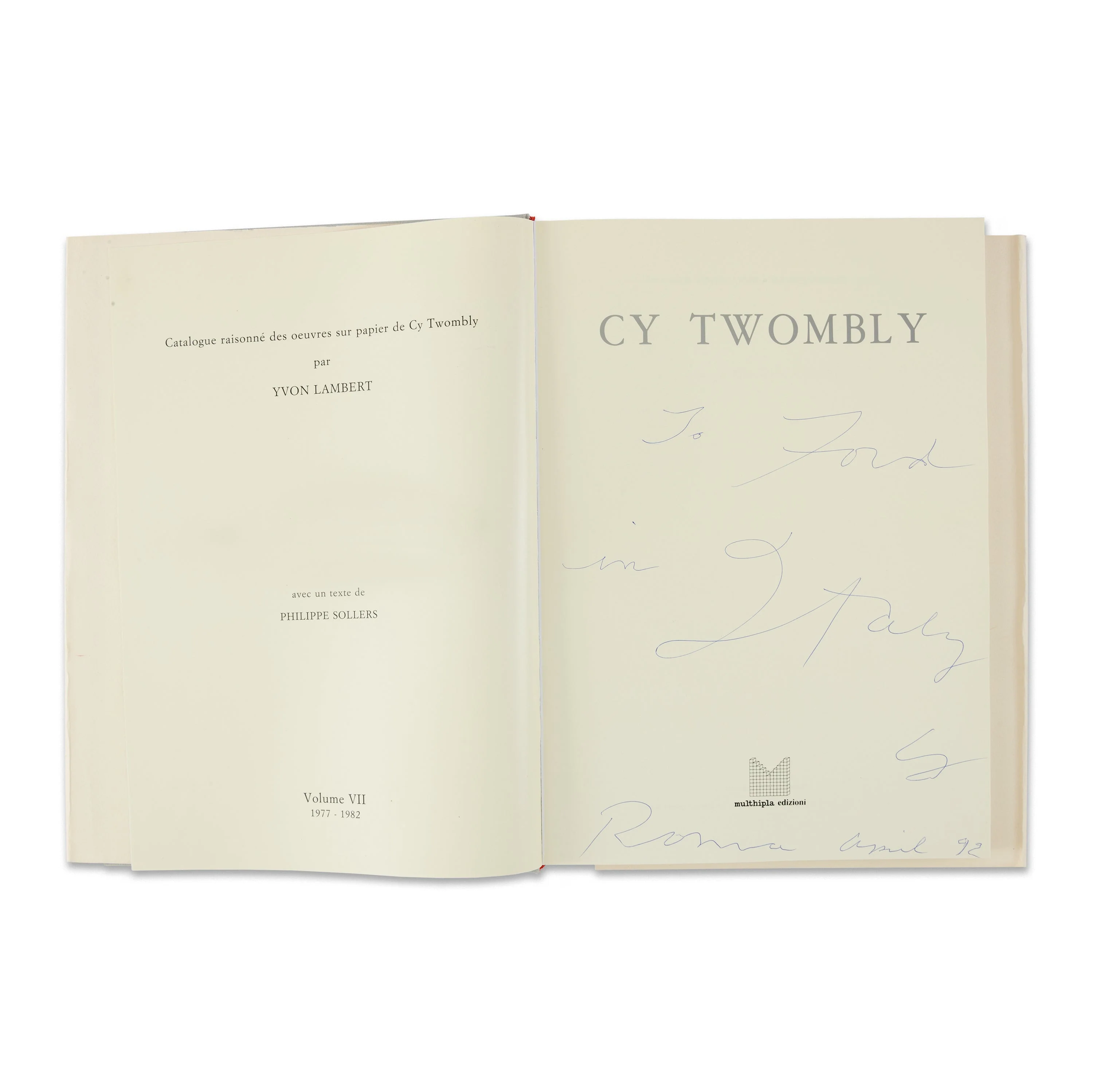 Cy Twombly Catalogue raisonné des oeuvres sur papier par Yvon Lambert, Volume VII, 1977–1982 - Image 2
