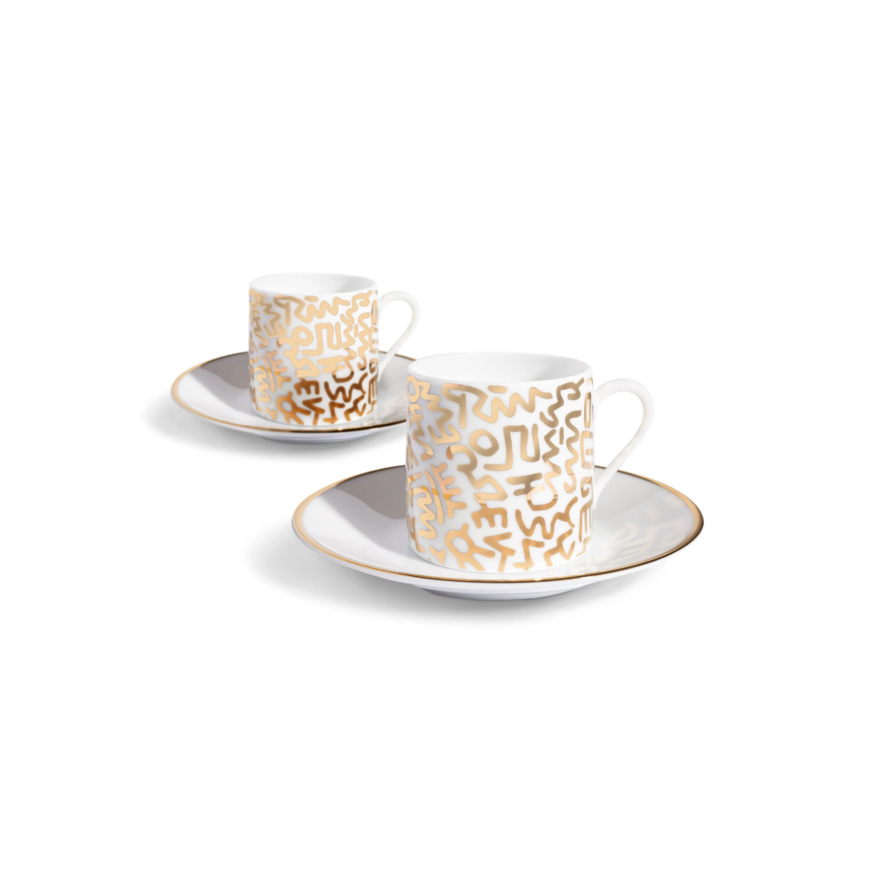 Keith Haring: Gold Pattern Espresso Set