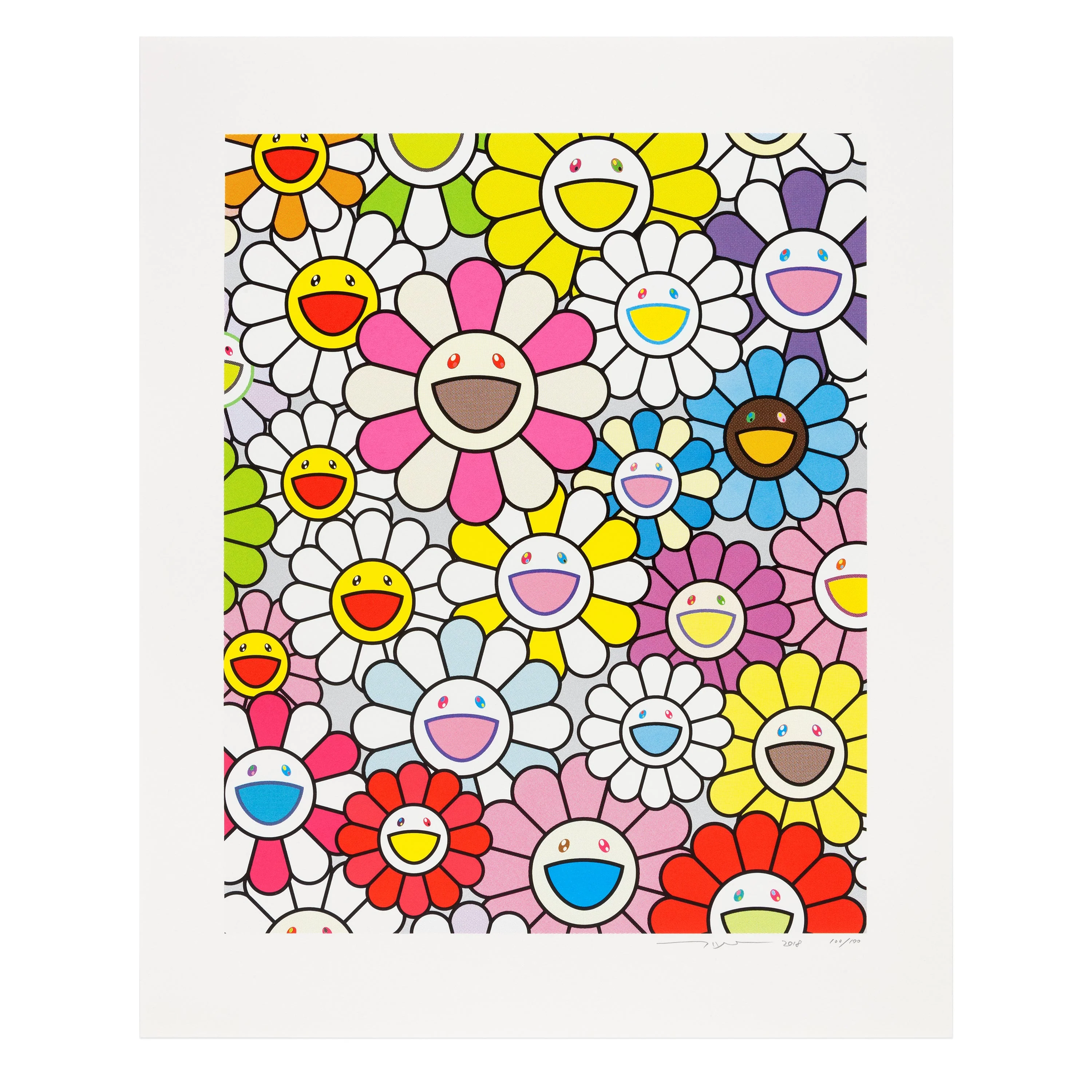 Takashi Murakami: A Little Flower Painting: Pink, Purple, and Many Other Colors